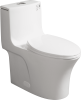 15 1/8 Inch 1.1/1.6 GPF Dual Flush 1-Piece Elongated Toilet with Soft-Close Seat - Gloss White 23T02-GW