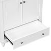 30" Bathroom Vanity without Sink; Base Only; Cabinet with Doors and Drawer; Solid Frame and MDF Board; White