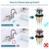 Pop-Up Drain Stainless Steel With Overflow Anti-Clogging for Vessel Sink Lavatory Vanity Sink Drain with Strainer Basket, Brushed Nickel