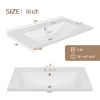 30" Single Bathroom Vanity Top with White Basin, 3-Faucet Holes, Ceramic