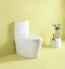 1.1/1.6 GPF Dual Flush 1-Piece Elongated Toilet with Soft-Close Seat - Gloss White, Water-Saving, Modern, Stylish Design 23T01-GW