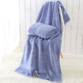 Soft Cotton Extra Large Bath Towel (32-Inch-by-70-Inch) Luxury Bath Sheet (Color: Blue)