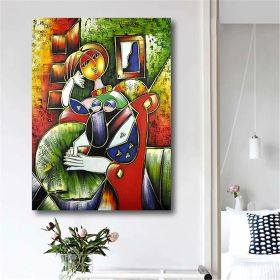 Hand Painted Oil Paintings Hand Painted Wall Art Abstract Modern Figure Picasso Girl Lady Nude Living Room Hallway Luxurious Decorative Painting (style: 1, size: 100X150Cm)