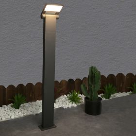 Inowel Outdoor Pathway Lights LED Bollard Light Landscape Path Light Modern Waterproof Driveway Lights 11706 (Color: Grey, size: 31.5In)