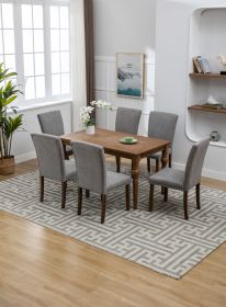 Cotton Linen Dining Chairs Set of 2 (Material: Cotton linen, Color: Grey)