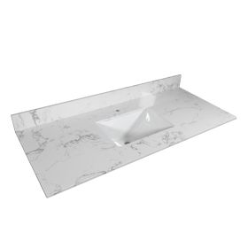 Montary bathroom vanity top stone carrara white new style tops with rectangle undermount ceramic sink and back splash (size: 37" X 22")