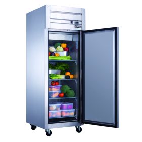 Commercial Upright Reach-in Refrigerator made by stainless steel with one door 17.72 cu.ft. (Material: Stainless Steel, Capacity: 17.72 Cu.Ft.)