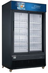 33.3 cu.ft. Commercial Upright Display Cooler/ Merchandiser /Refrigerator with sliding glass door (Color: black, Capacity: 33.3 Cu.Ft.)