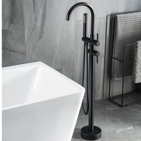 TrustMade Double Handle Freestanding Tub Filler with Handshower - R01 (Color: Matte Black)