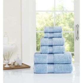 Solid 6-Piece Towel Set (Color: Blue Rush)