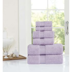 Solid 6-Piece Towel Set (Color: Lavender Linen)