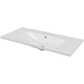 36" Single Bathroom Vanity Top with White Basin;  3-Faucet Holes;  Ceramic (Model: Wf283481Aak, Color: White)