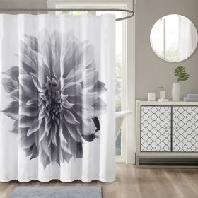 Printed Floral Cotton Shower Curtain (Color: as Pic)