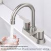 2 Handles Bathroom Sink Faucet, Brushed Nickel Centerset RV Bathroom Faucets for 3 Hole